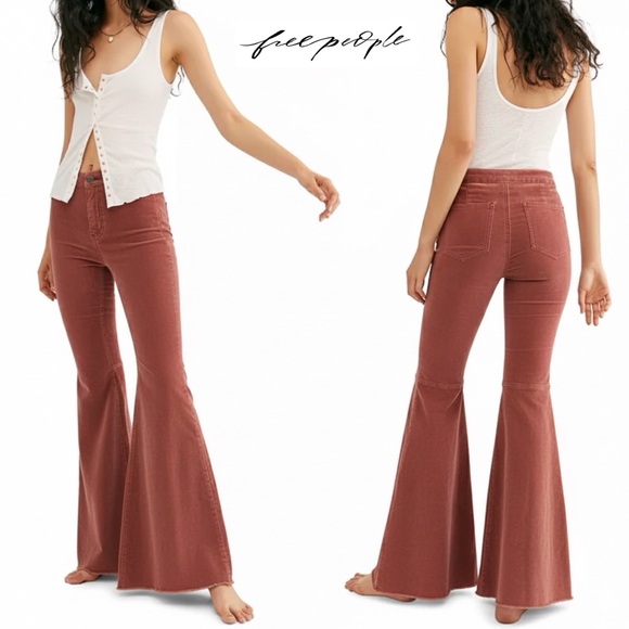 We The Free People Just Float On Corduroy Flare Jeans Pants 25 Bell Bottom 70s - Picture 2 of 16